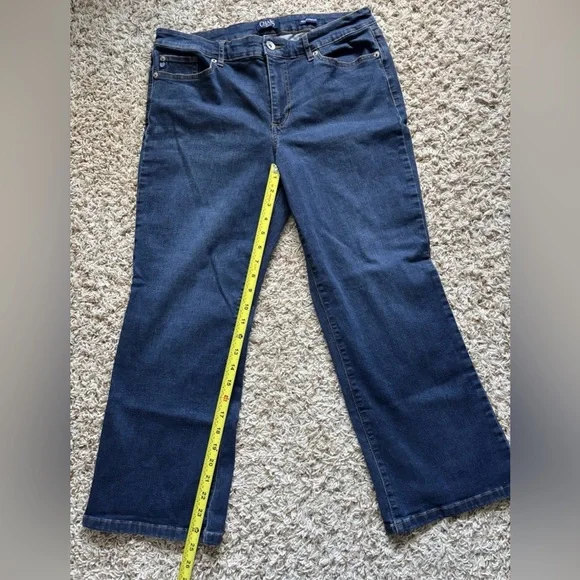 Chaps Dark Blue Flare Women's Jeans 14/32 - Picture 9 of 12